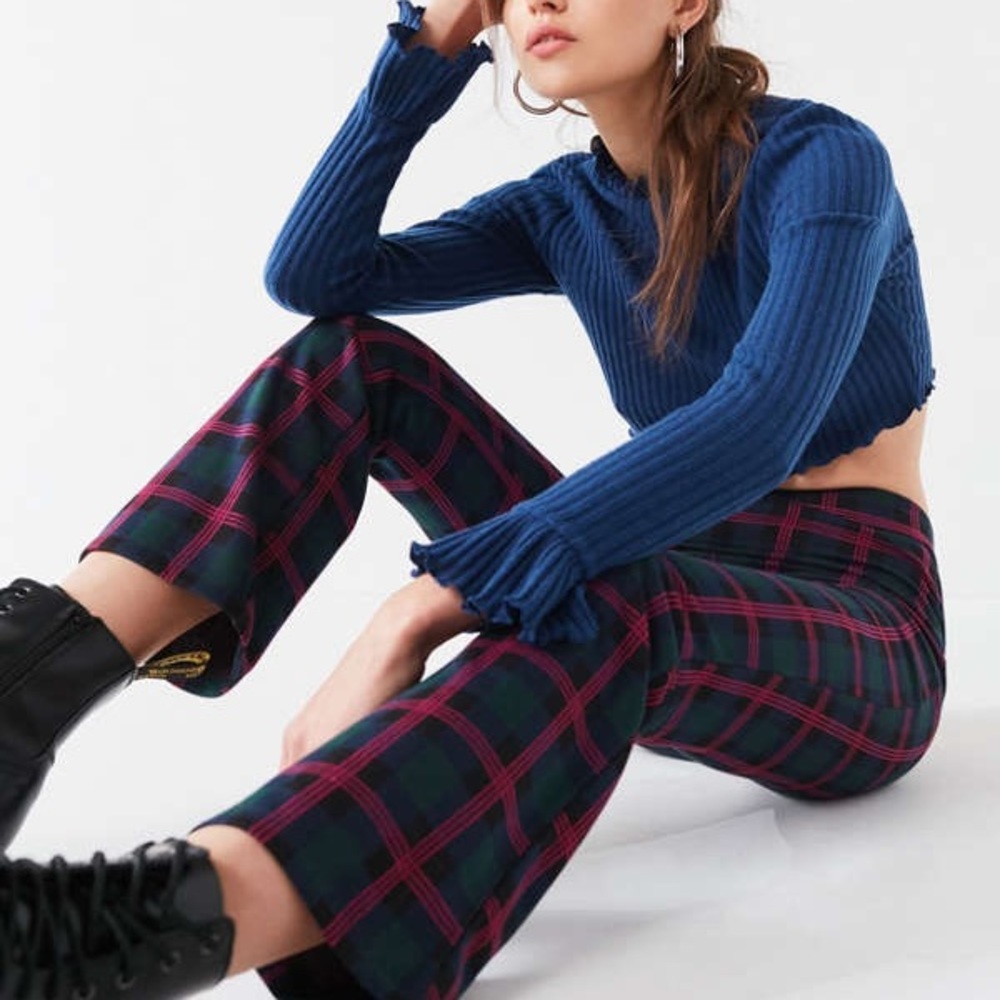 UO Casey Kick Flare Pants in Plaid!